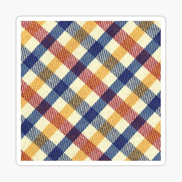 "Plaid Pattern In Red Blue And Yellow Stripes" Sticker for Sale by
