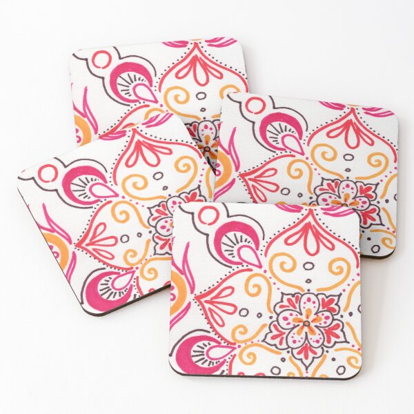 Item preview, Meditation Doodles in pink and yellow designed and sold by MarenPaintsJoy.