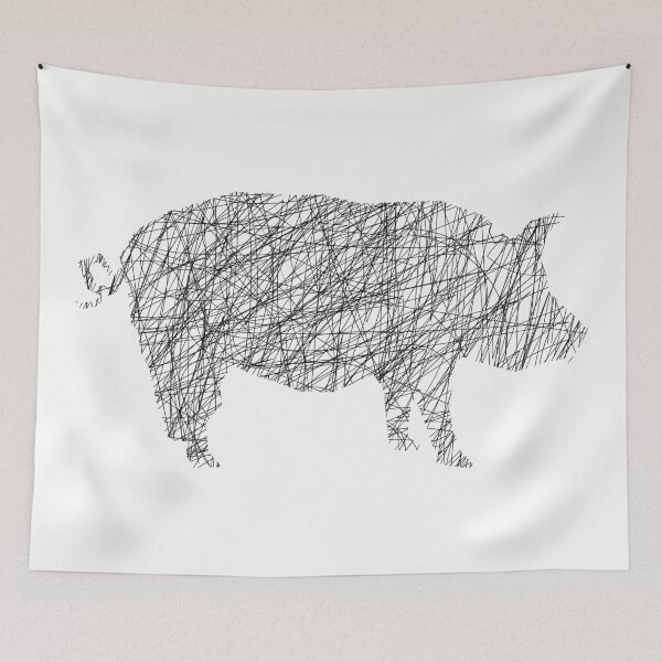 Aperçu de l'œuvre Simple Pig Shape Art créée et vendue par Heaven-Studio.
