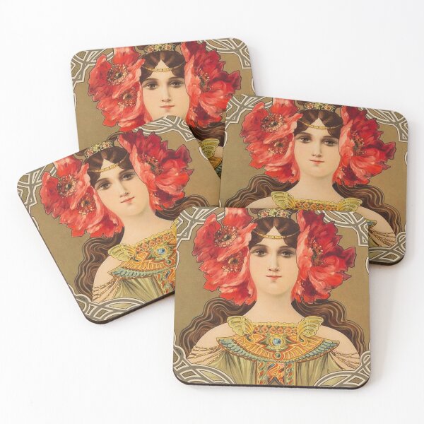Item preview, Maiden with Red Flowers (1899) - Mary Golay designed and sold by SALON DES ARTS.