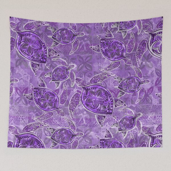 Item preview, Purple Paradise Polynesian - Samoan - Hawaiian Tribal Turtles HONU-135 designed and sold by sunnthreads.