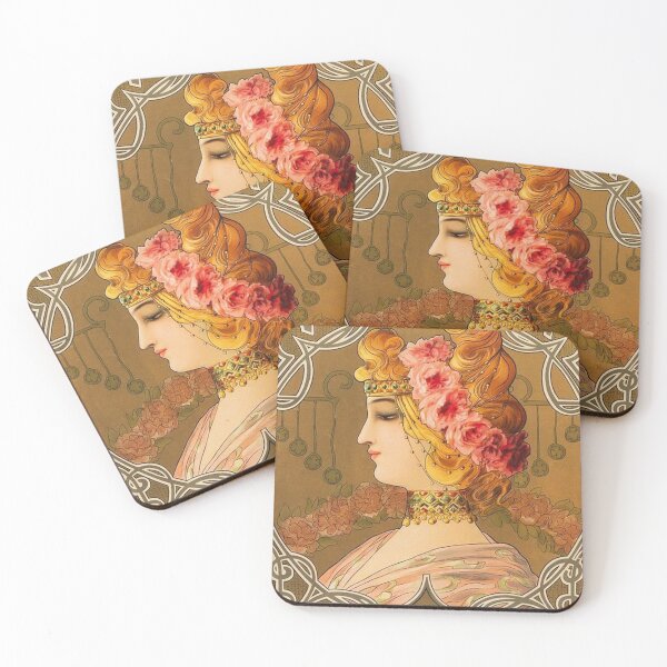 Item preview, Maiden with Pink Flowers (1899) - Mary Golay designed and sold by SALON DES ARTS.
