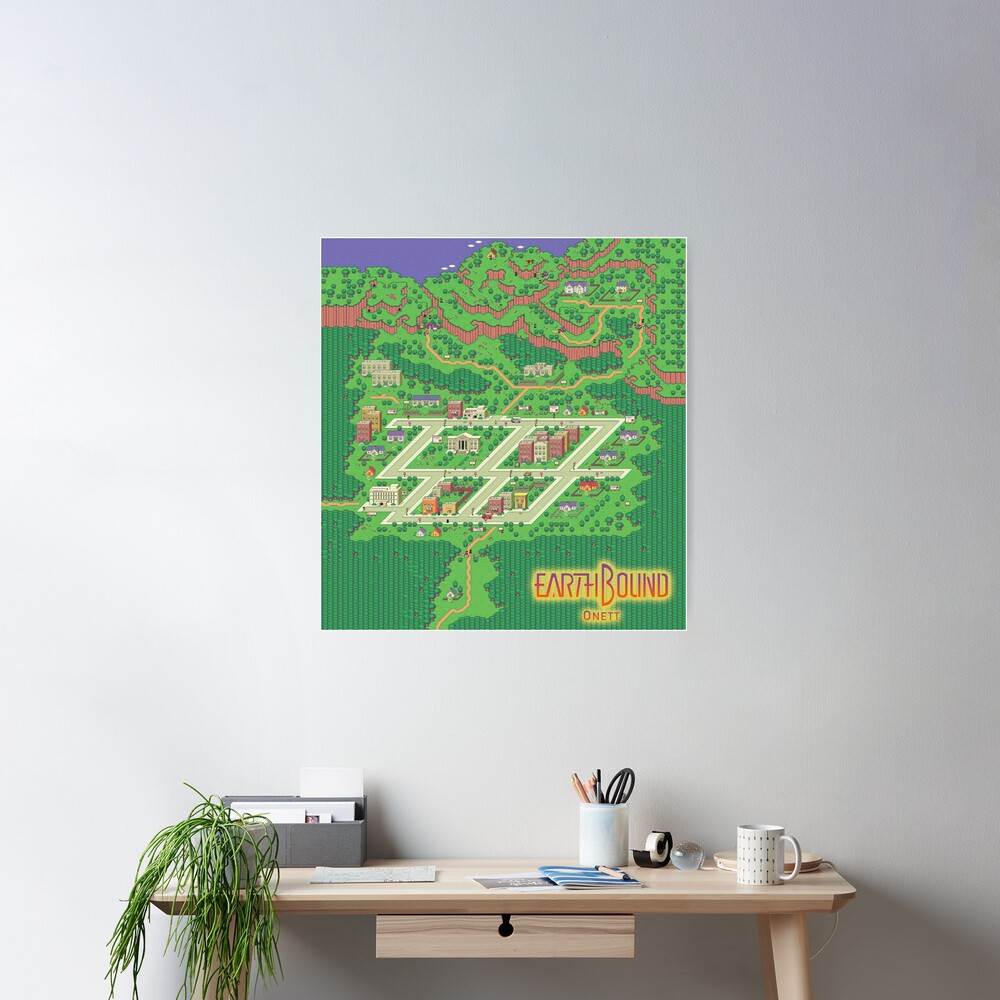 Earthbound Onett Map Poster