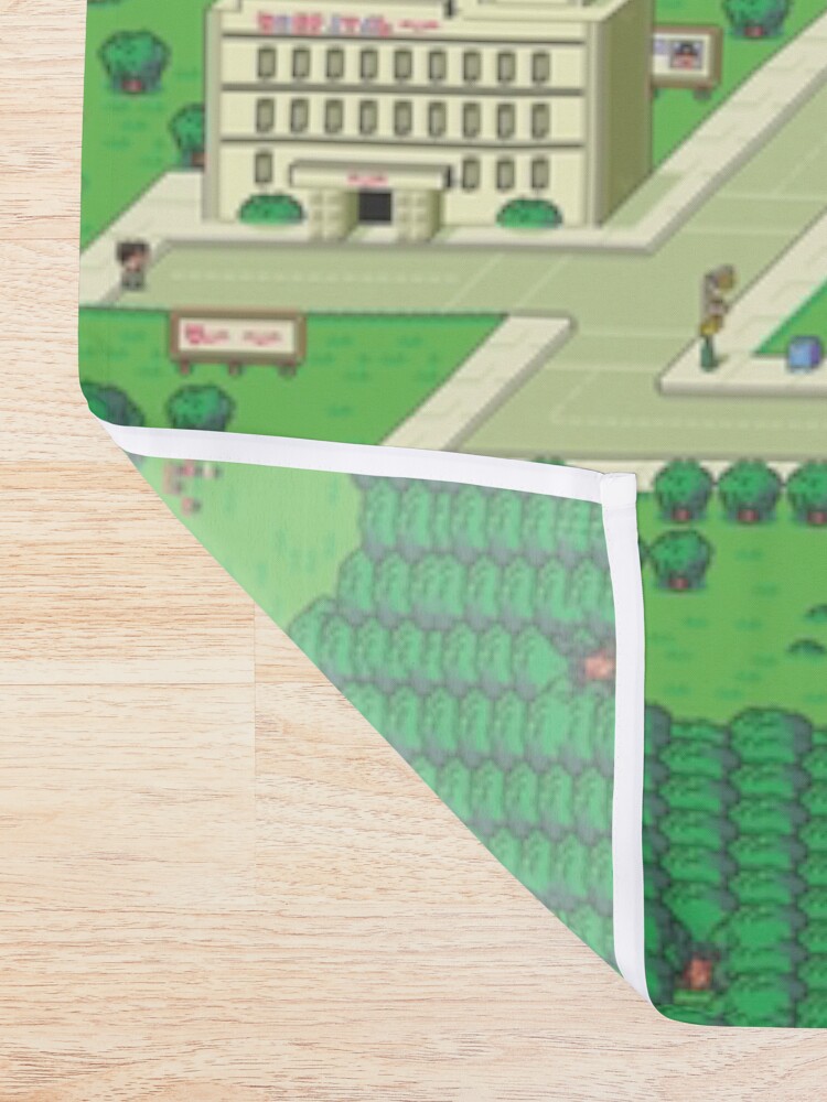 Alternate view of Earthbound Onett Map Shower Curtain