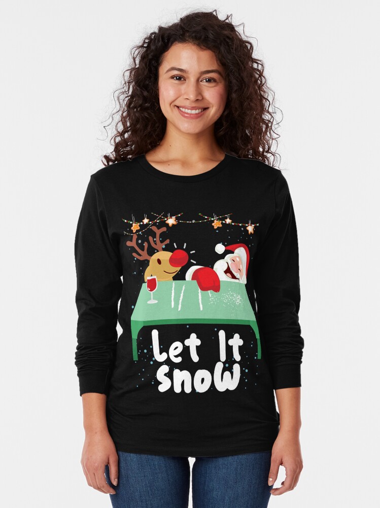 Disover Cocaine Santa and Reindeer Ugly Christmas   T-Shirt