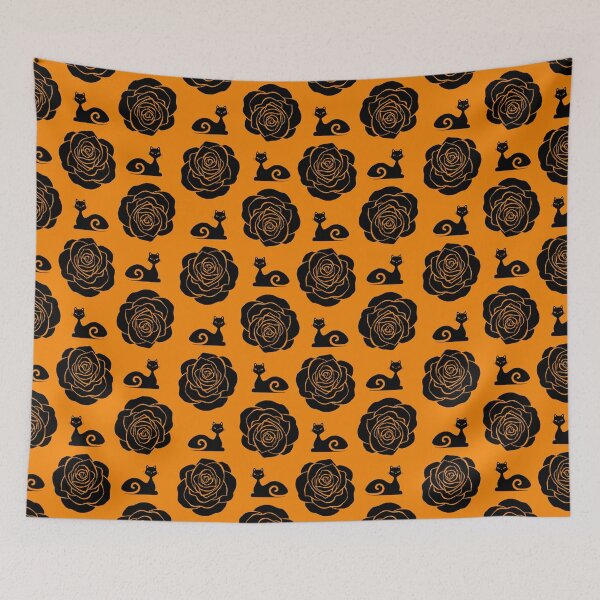 Item preview, Cats and Roses (Cognac) designed and sold by kirbeekatz.