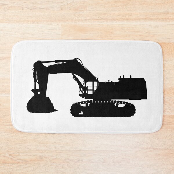 Item preview, Hydraulic crawler excavator Cat 6015B with large loading shovel. Large construction machine backhoe loader, excavator. Isolated realistic silhouette. designed and sold by Marcin Adrian.