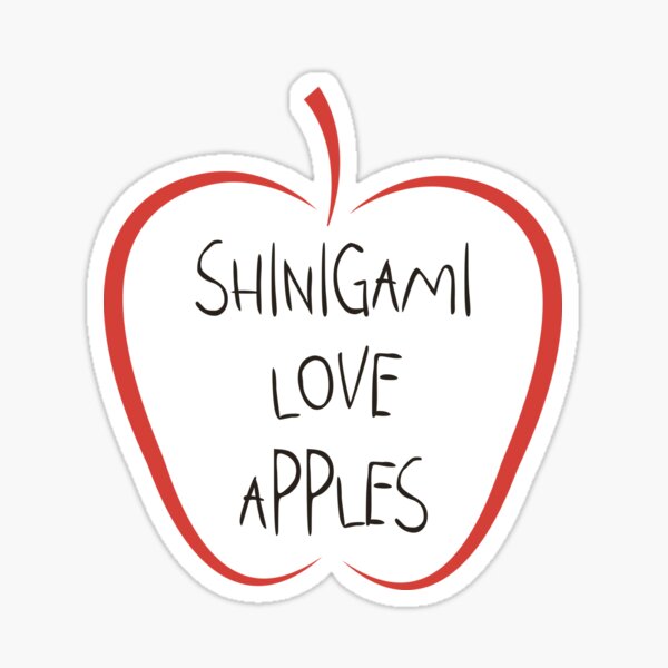 shinigami eating apple laptop sticker shinigami eating apple laptop sticker