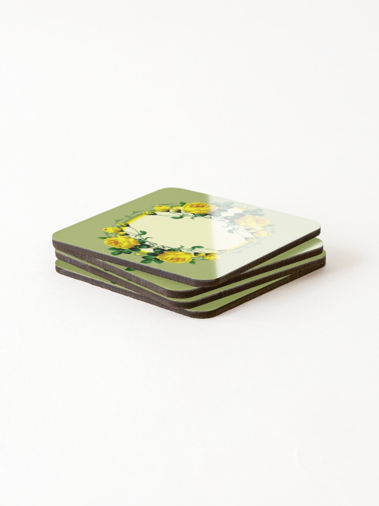 Thumbnail 4 of 5, Coasters (Set of 4), Yellow Roses designed and sold by sandpiperstudio.