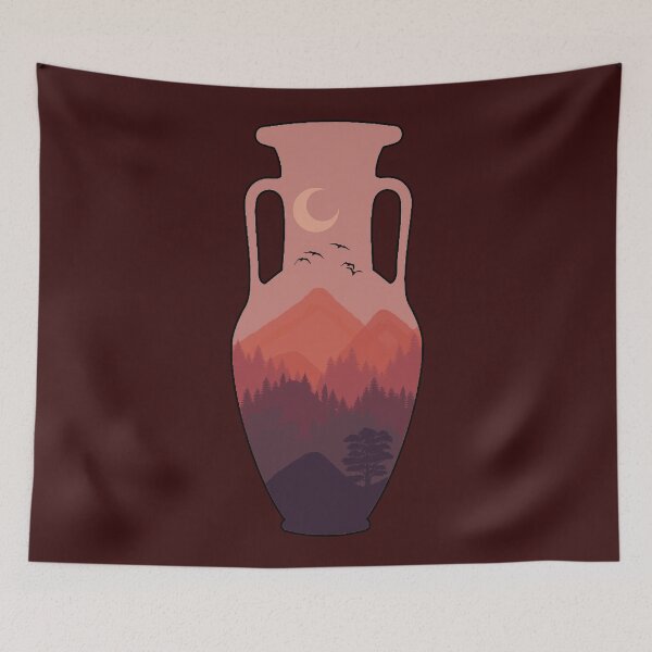 Item preview, Moonlit Sunset Landscape in an Urn designed and sold by PeachyLitchi.