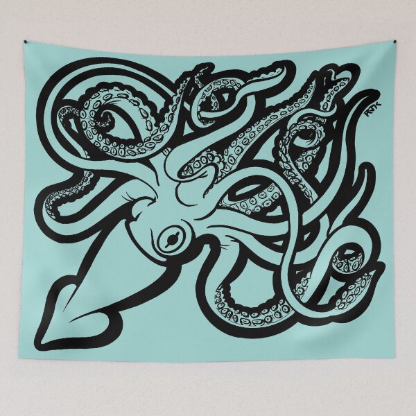 Item preview, Giant Squid Architeuthis Black Outline designed and sold by RJKpoyp.