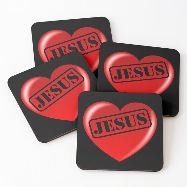 Item preview, Jesus punched out stamp style red heart designed and sold by Brasilia.