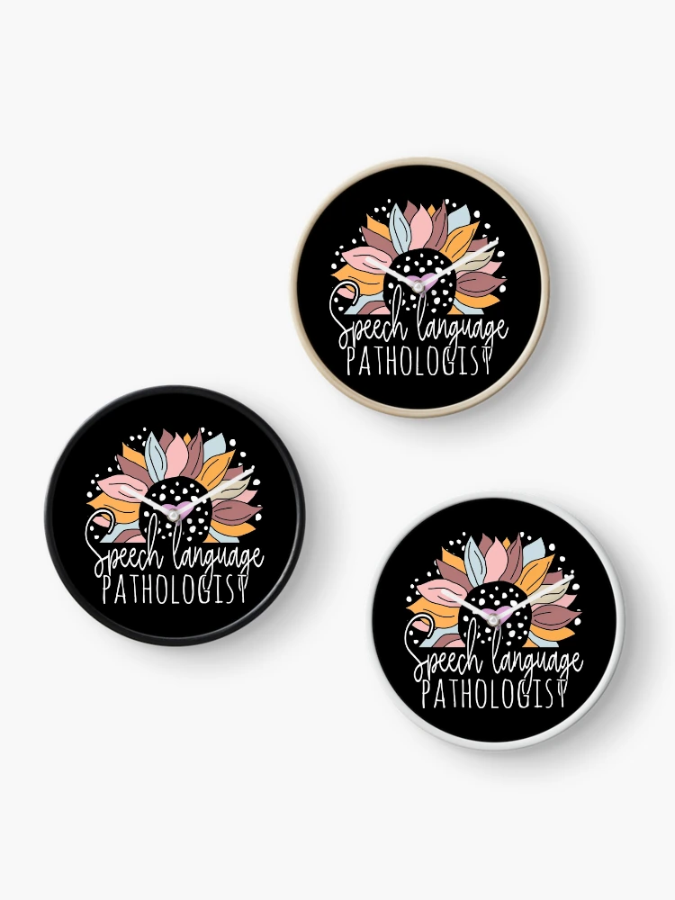 Thumbnail 3 von 4, Uhr, Cute Sunflower Speech Language Pathologist designt und verkauft von Ripper19.