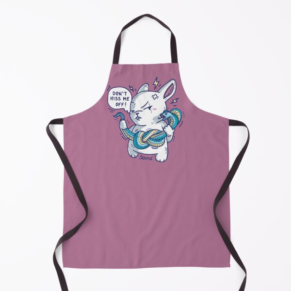 Item preview, Rabbit with cobra snake saying "Don't hiss me off" funny snake pun designed and sold by SPIRIMAL.