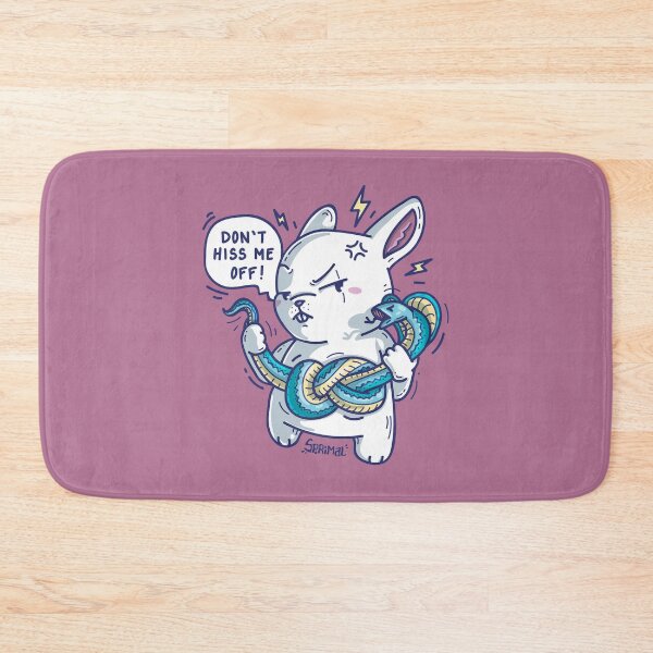 Item preview, Rabbit with cobra snake saying "Don't hiss me off" funny snake pun designed and sold by SPIRIMAL.