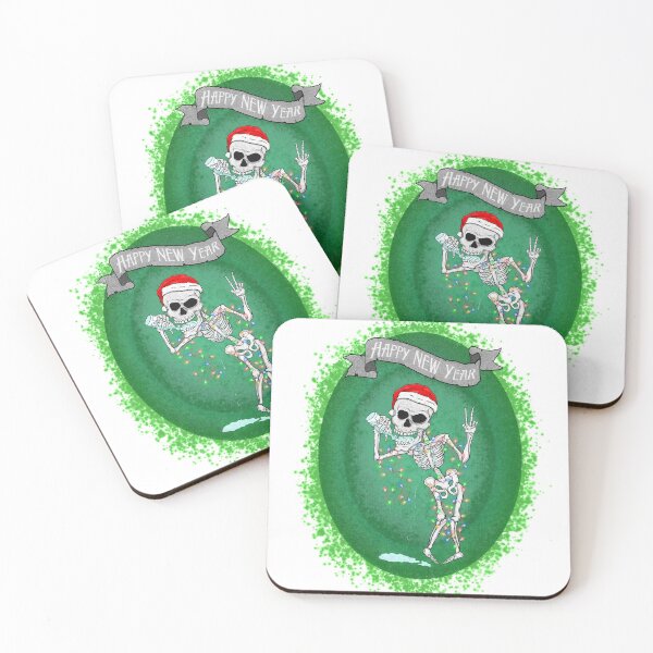 Item preview, Santa's skeleton with a bottle and garlands designed and sold by Prof209.