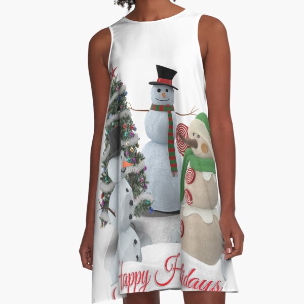 SnowPals Happy Holidays A-Line Dress