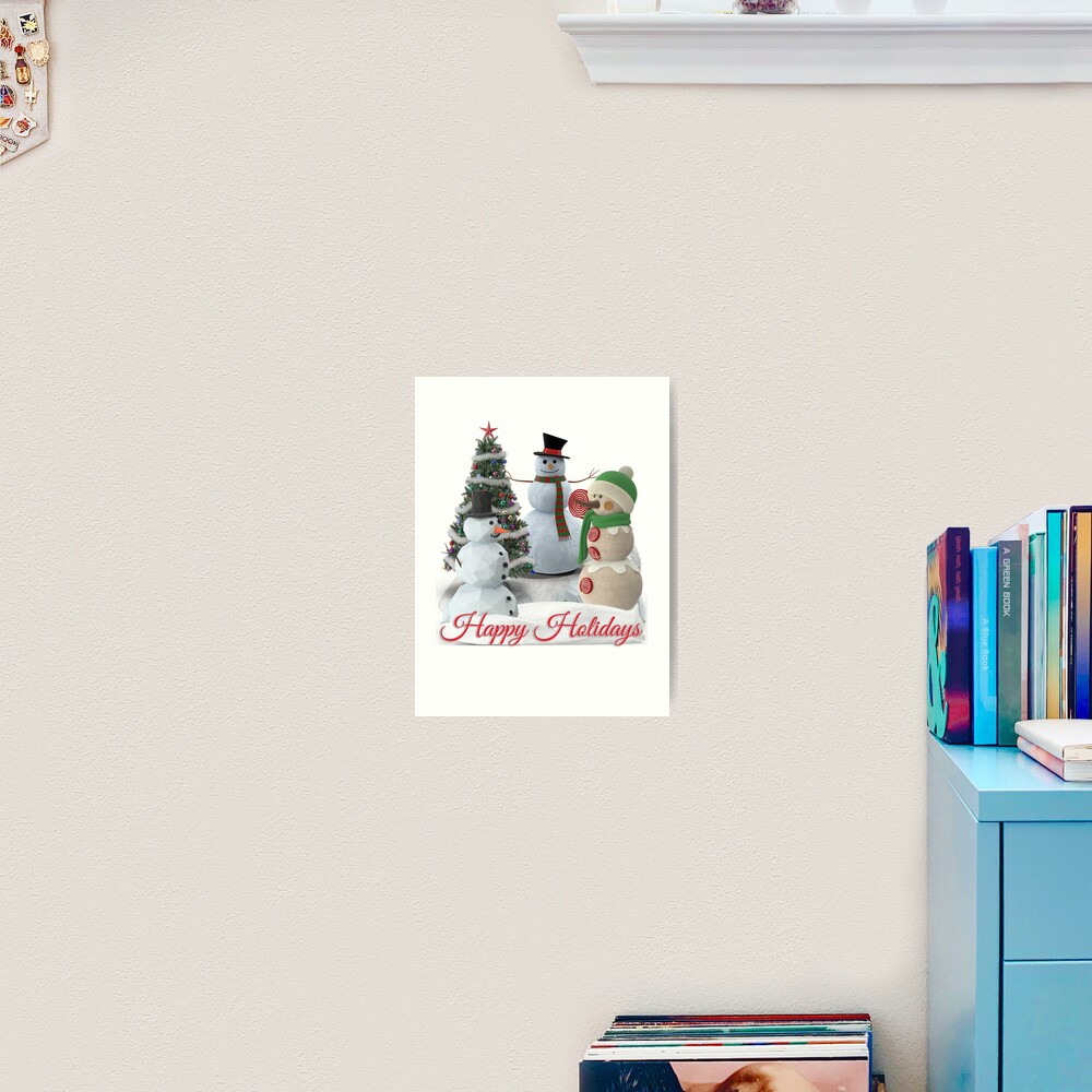 SnowPals Happy Holidays Art Print