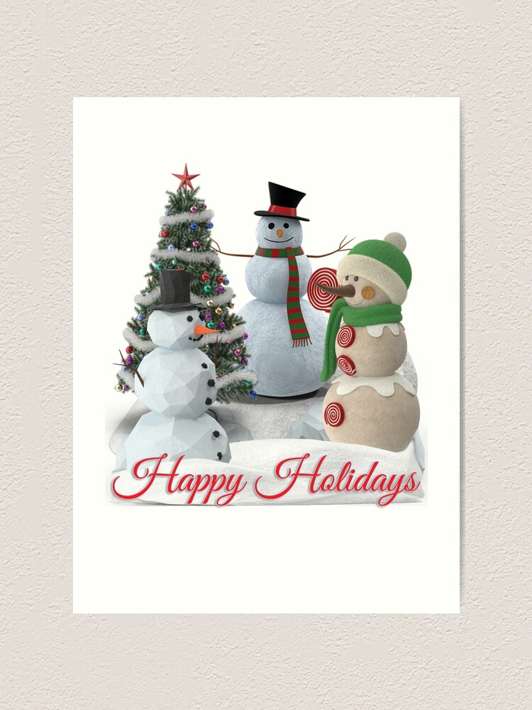 Alternate view of SnowPals Happy Holidays Art Print
