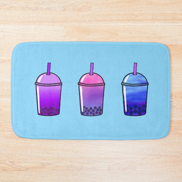 Item preview, 3 Piece Pink Purple Blue Aesthetic Boba Bubble Tea Drink Pack designed and sold by KTCreativeSide.