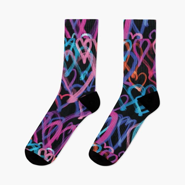 Item preview, Drawn Hearts Purples, Blues and Pinks designed and sold by dddesignsnj.