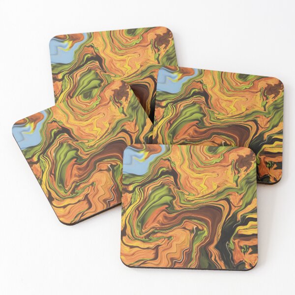 Artikelvorschau, Herbstfarben Acrylic Pour Liquid Art entworfen und verkauft von PeaceNinja.