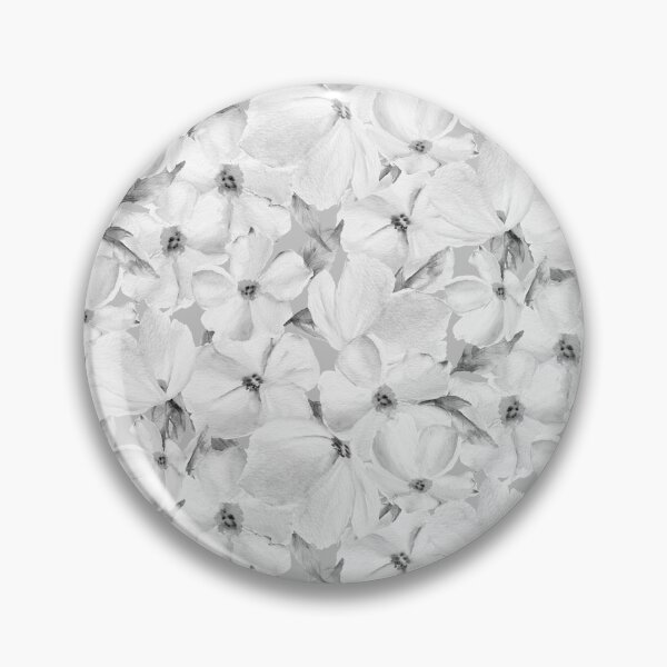 Item preview, Soft White Flowers on Gray Pattern designed and sold by Kim Lewellyan.