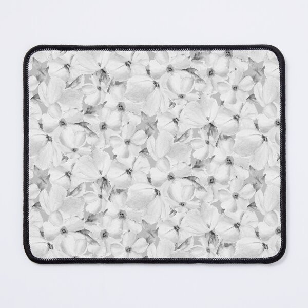 Item preview, Soft White Flowers on Gray Pattern designed and sold by Kim Lewellyan.