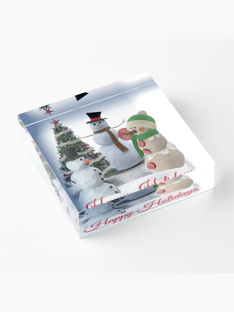 Alternate view of SnowPals Happy Holidays Acrylic Block
