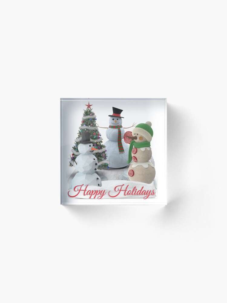 Alternate view of SnowPals Happy Holidays Acrylic Block
