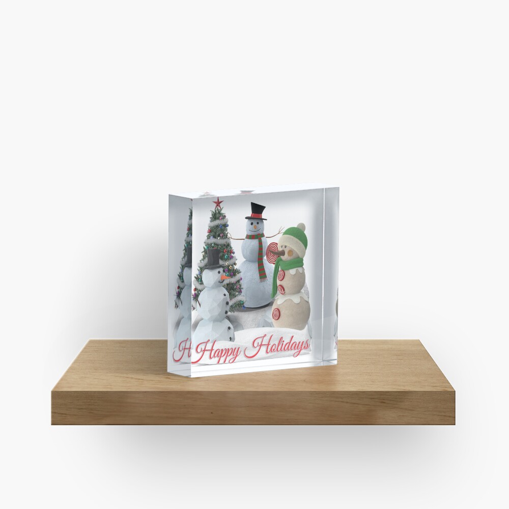 SnowPals Happy Holidays Acrylic Block