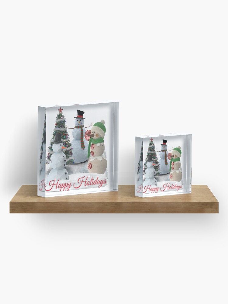 Alternate view of SnowPals Happy Holidays Acrylic Block