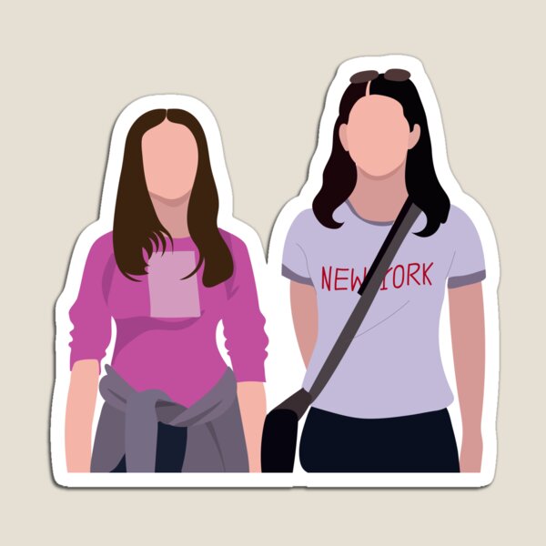 Vista previa del artículo con la obra «Pegatina Rory y Lorelai», diseñado y vendido por TontonX.