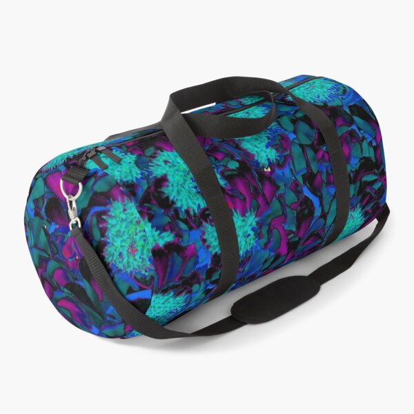 Artikelvorschau, Futuristische abstrakte Blumenmotive in Blau, Cyan und Lila entworfen und verkauft von IraNiva.