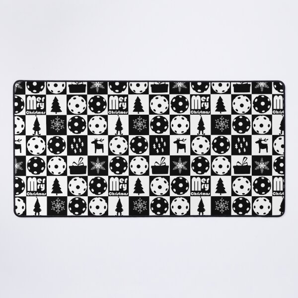 Item preview, Black and white pickleball Christmas pattern designed and sold by EvieWoj.