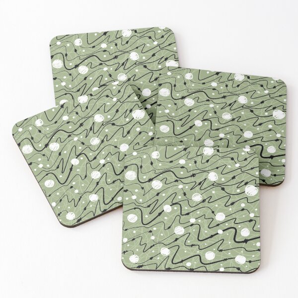 Item preview, Beads thread and pearl pattern green olive designed and sold by courbebleue.
