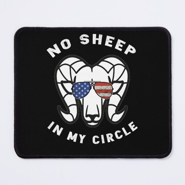 Item preview, No Sheep in My Circle Funny Meme Bighorn Sheep with Patriotic Sunglasses designed and sold by Rabbitti.