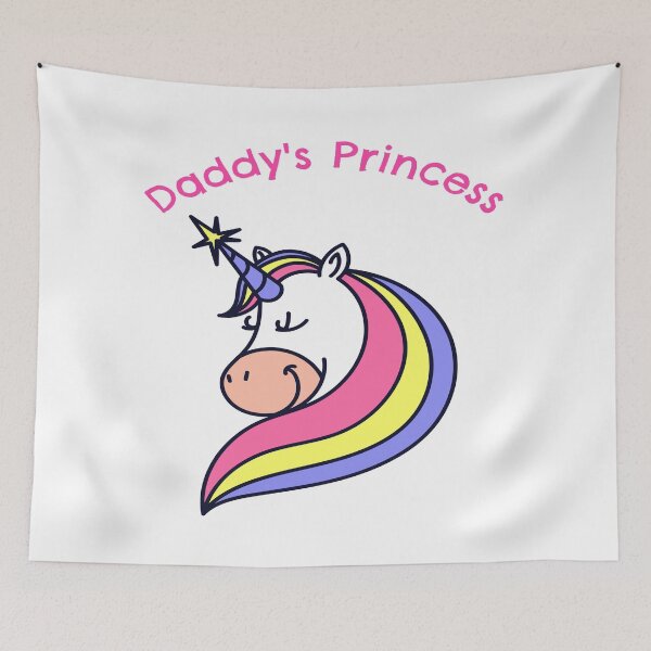Item preview, Daddy's Princess Cute Rainbow Hair Unicorn designed and sold by LMcDs.