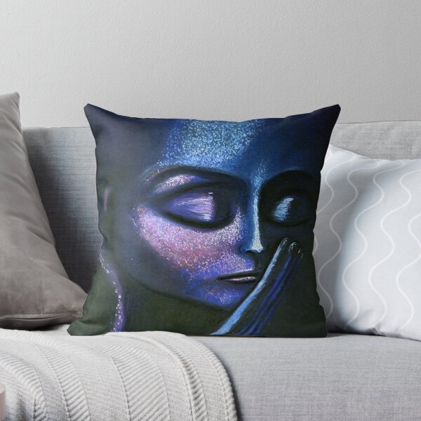 Jll in Blue and Pink Throw Pillow