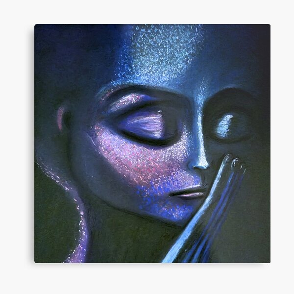 Jll in Blue and Pink Metal Print