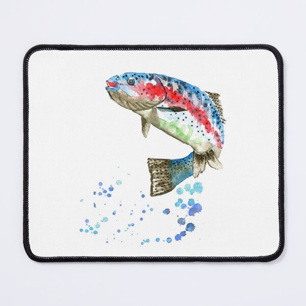 Item preview, Jumping rainbow Trout designed and sold by Rosaliartbook.