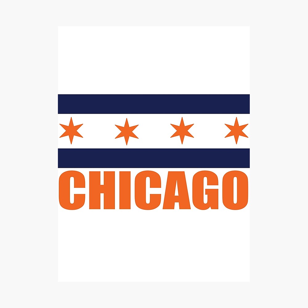 Chicago Flag design - Bears colors' Poster for Sale by BearDownDesigns
