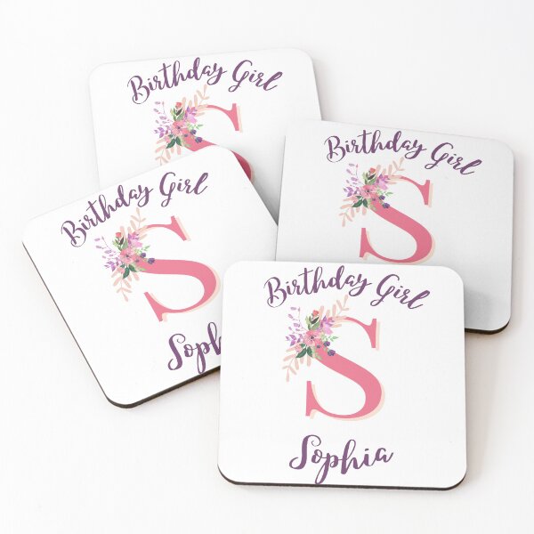 Item preview, Sophia Personalized Birthday Girl Floral Initial Design designed and sold by Partypumpkin.