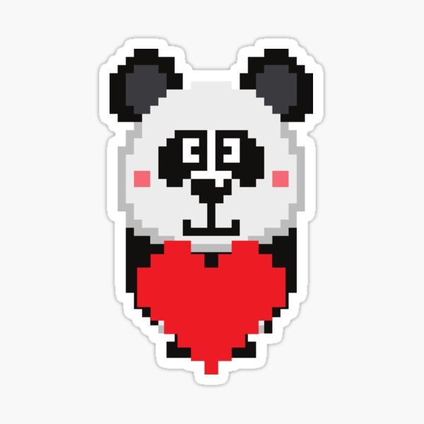 Cute Panda Holding Heart Sticker