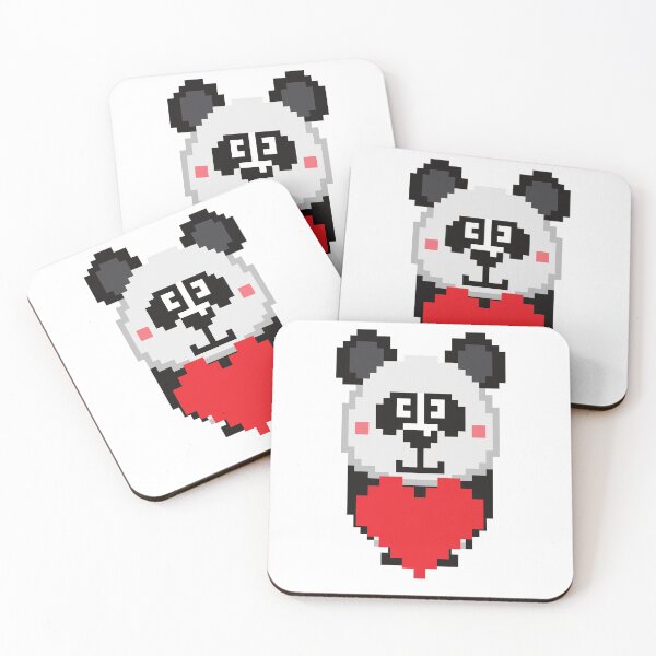 Item preview, Pixel art cute panda holding heart designed and sold by HavArt.