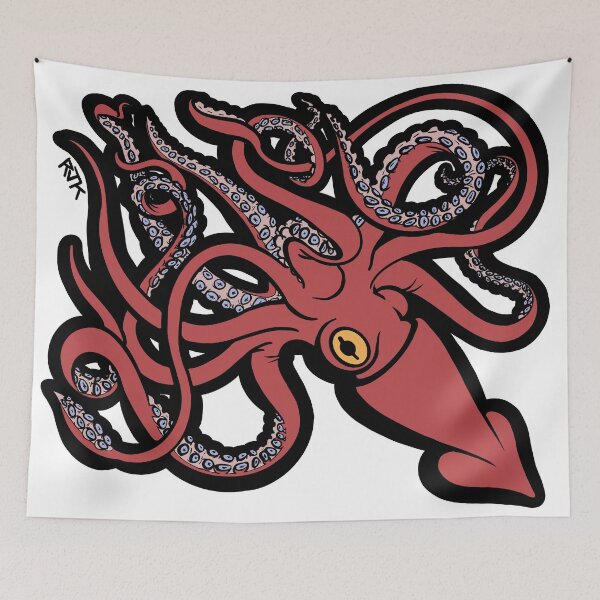 Item preview, Red Giant Squid Architeuthis flat color designed and sold by RJKpoyp.