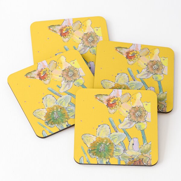 Item preview, Abstract Yellow Daffodil Watercolor on Yellow designed and sold by Sarah  Rajkotwala.