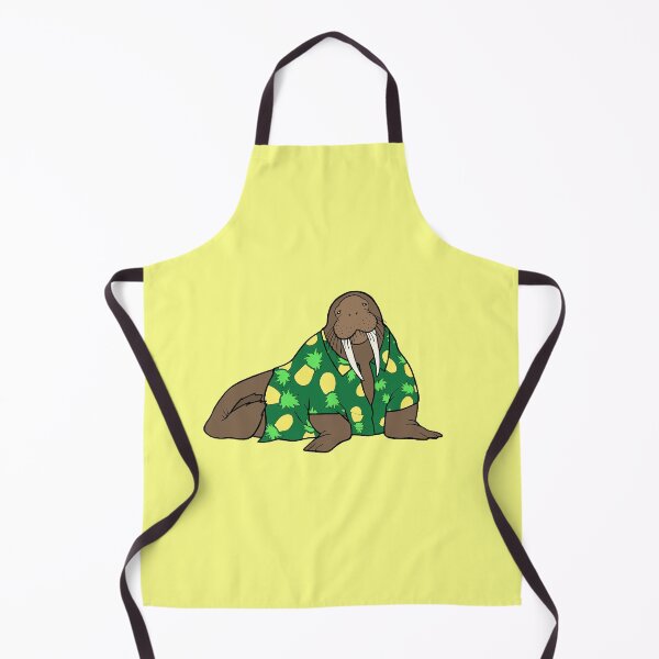 Item preview, Walrus in Hawaiian shirt - green designed and sold by WatershipBound.