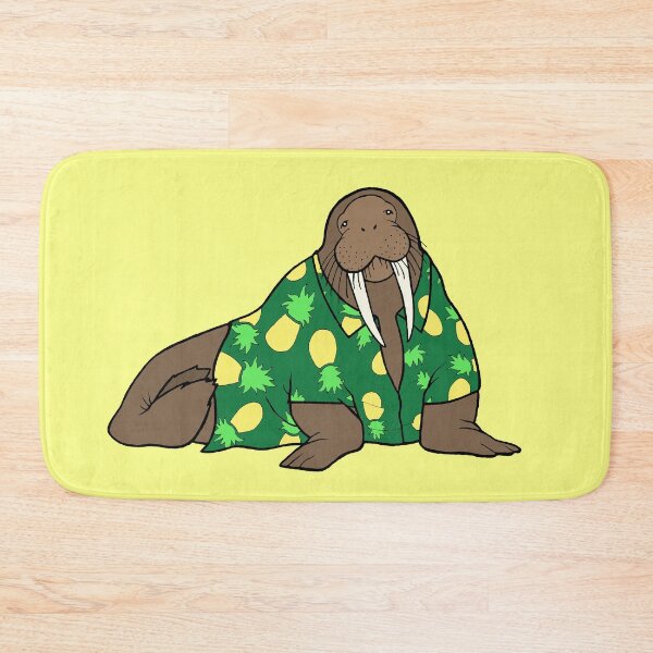 Item preview, Walrus in Hawaiian shirt - green designed and sold by WatershipBound.
