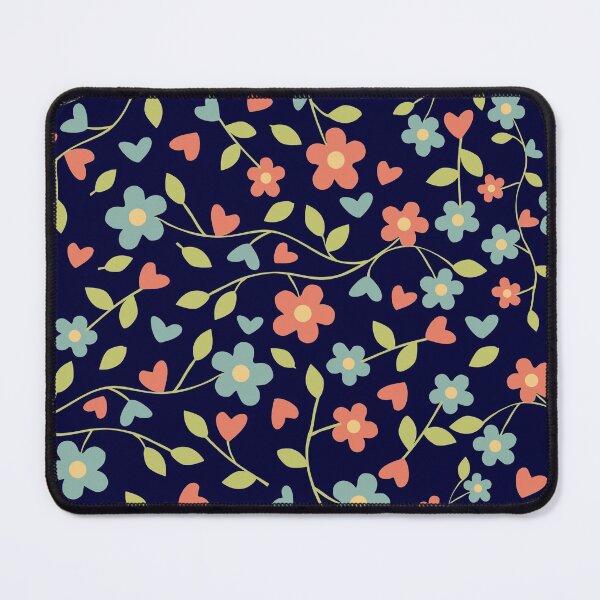 Item preview, Cheerful Flower Vines On Navy Blue designed and sold by rewstudio.